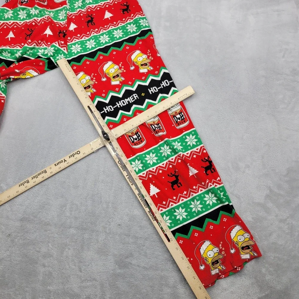 Simpsons Pants Men‎ Medium Sleep Pajamas PJs Lounge Homer Santa Duff Christmas M
